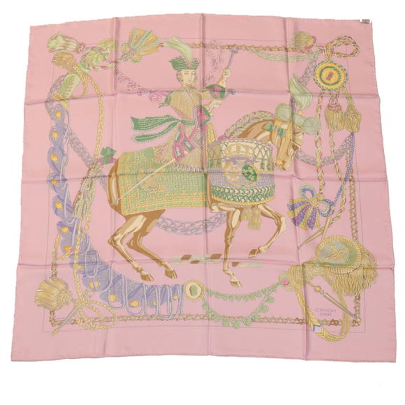 HERMES Carre90 Scarf Silk Pink Auth am2674g - Picture 9 of 9